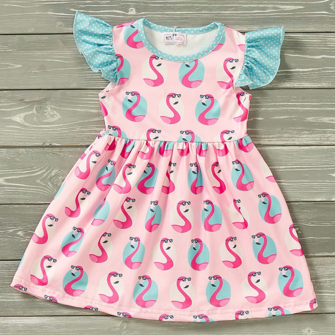Girls Cool Flamingo Dress