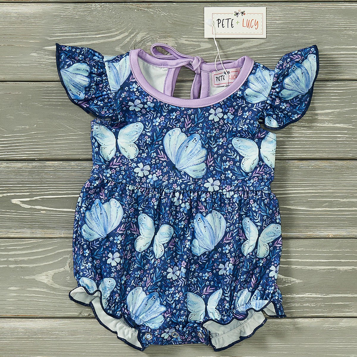 Midnight Butterflies Infant Romper