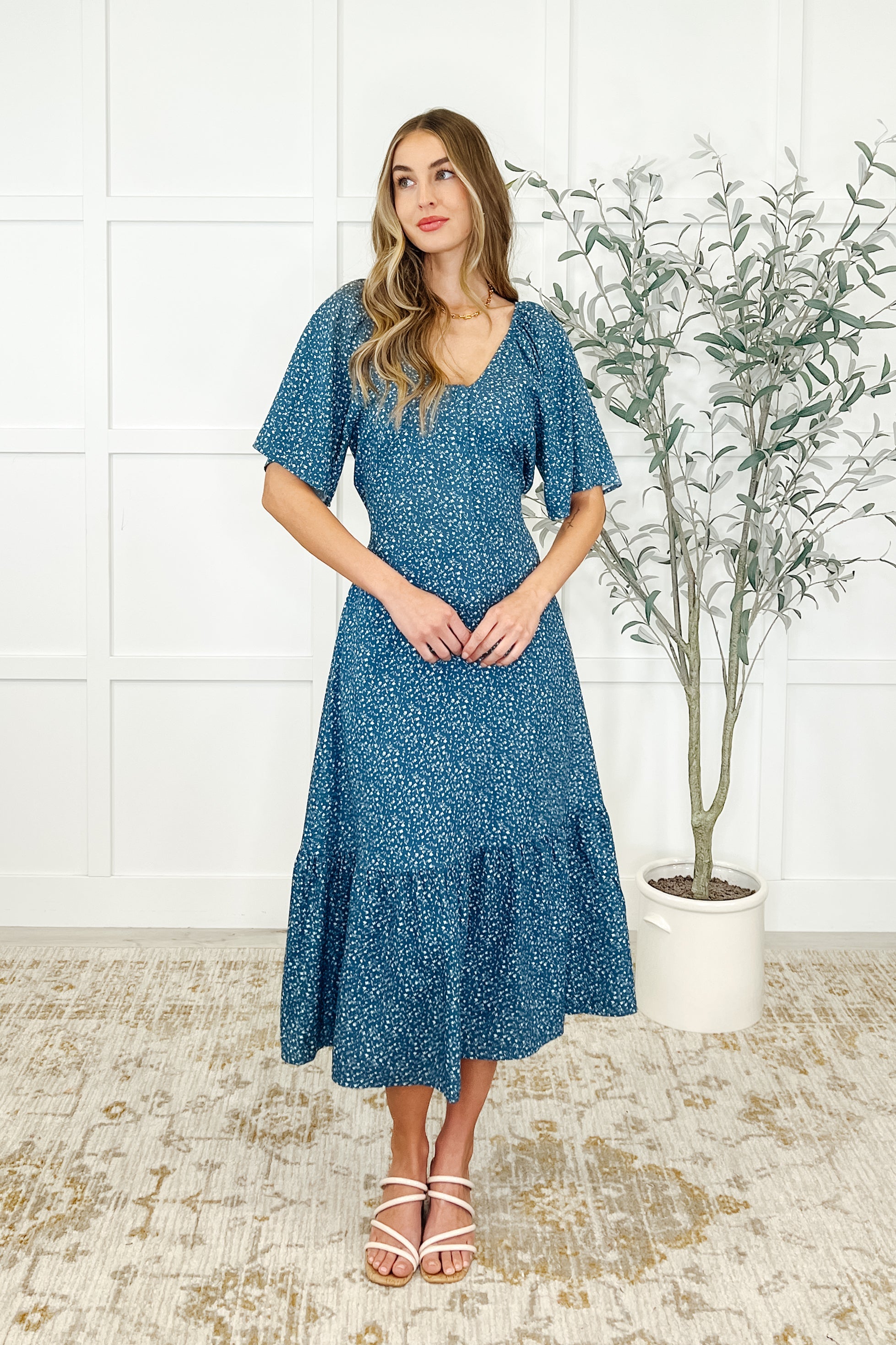 Olive Dress in Blue Vineyard – Dreamers & Doers Boutique