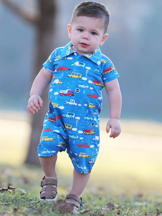 Cars Trucks Baby Shorts Romper Boys Clothing Spring