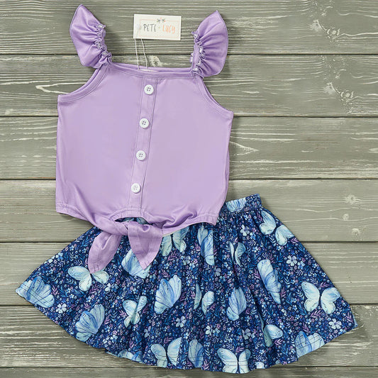 Midnight Butterflies - Girls Skirt Set