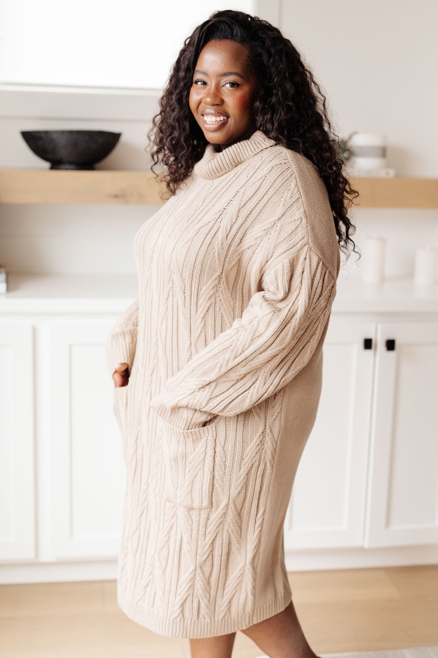 Bundled Beauty Turtleneck Sweater Dress