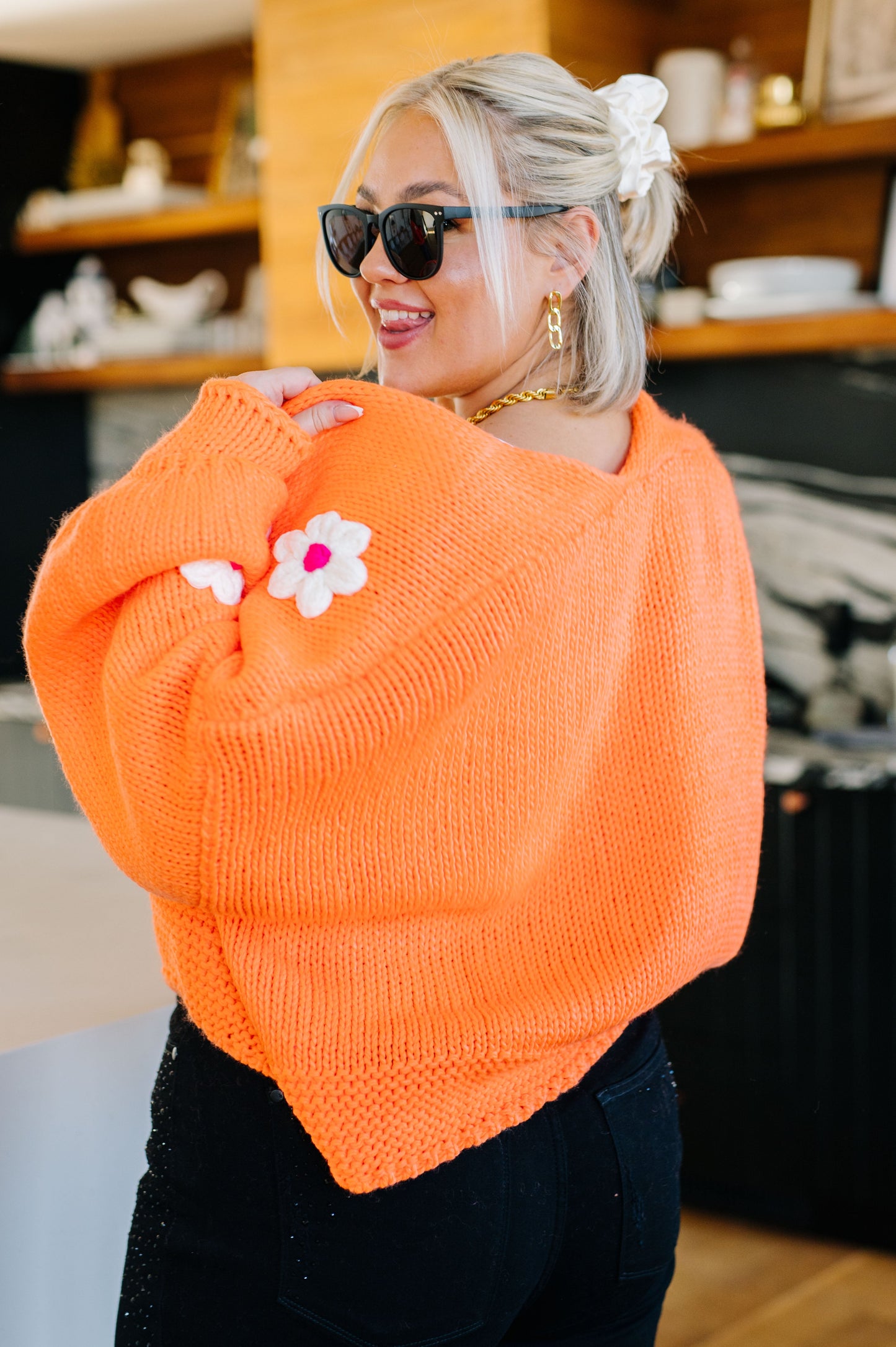 Bright Flower Child Floral Cardigan