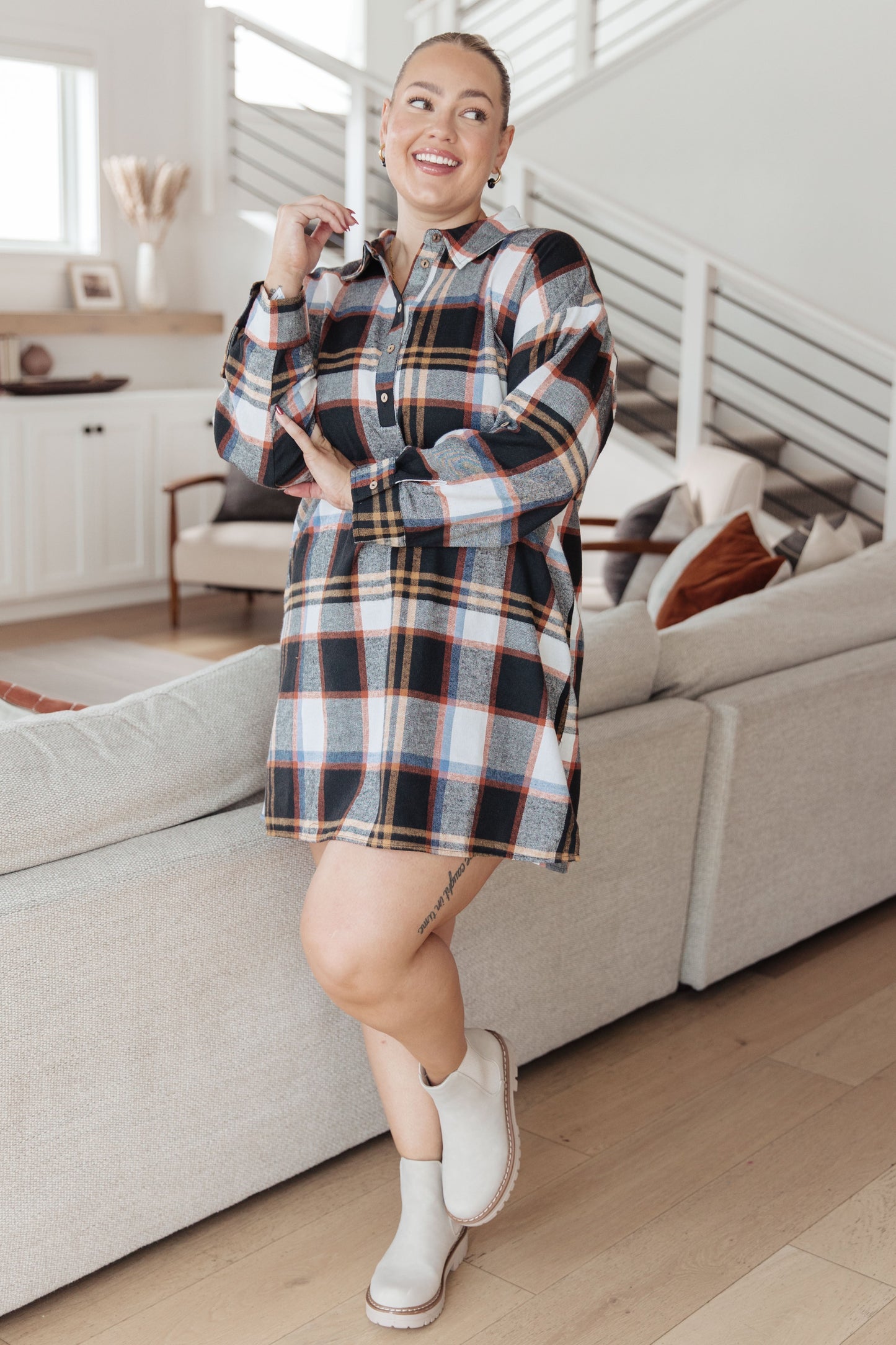 Make it Right Plaid Shirt Dress