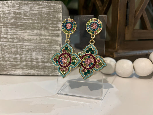 Boutique Gem Medallion Earrings