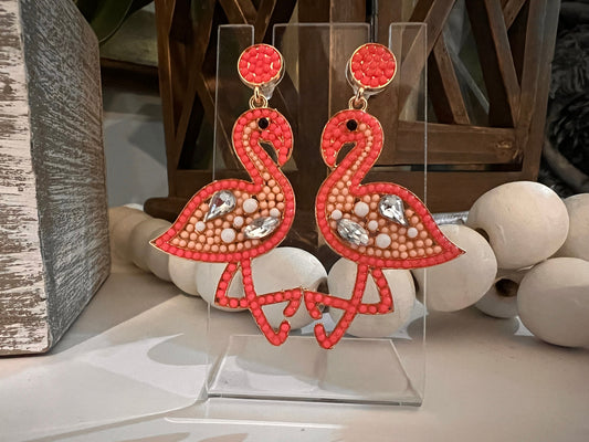 Boutique Gem Flamingo Earrings