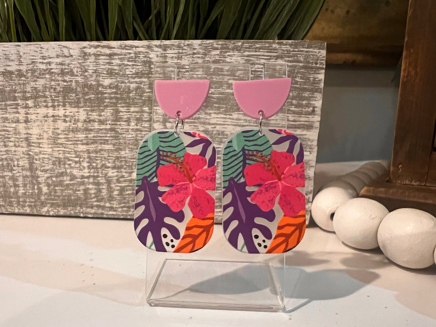 Tropical Flower Earrings