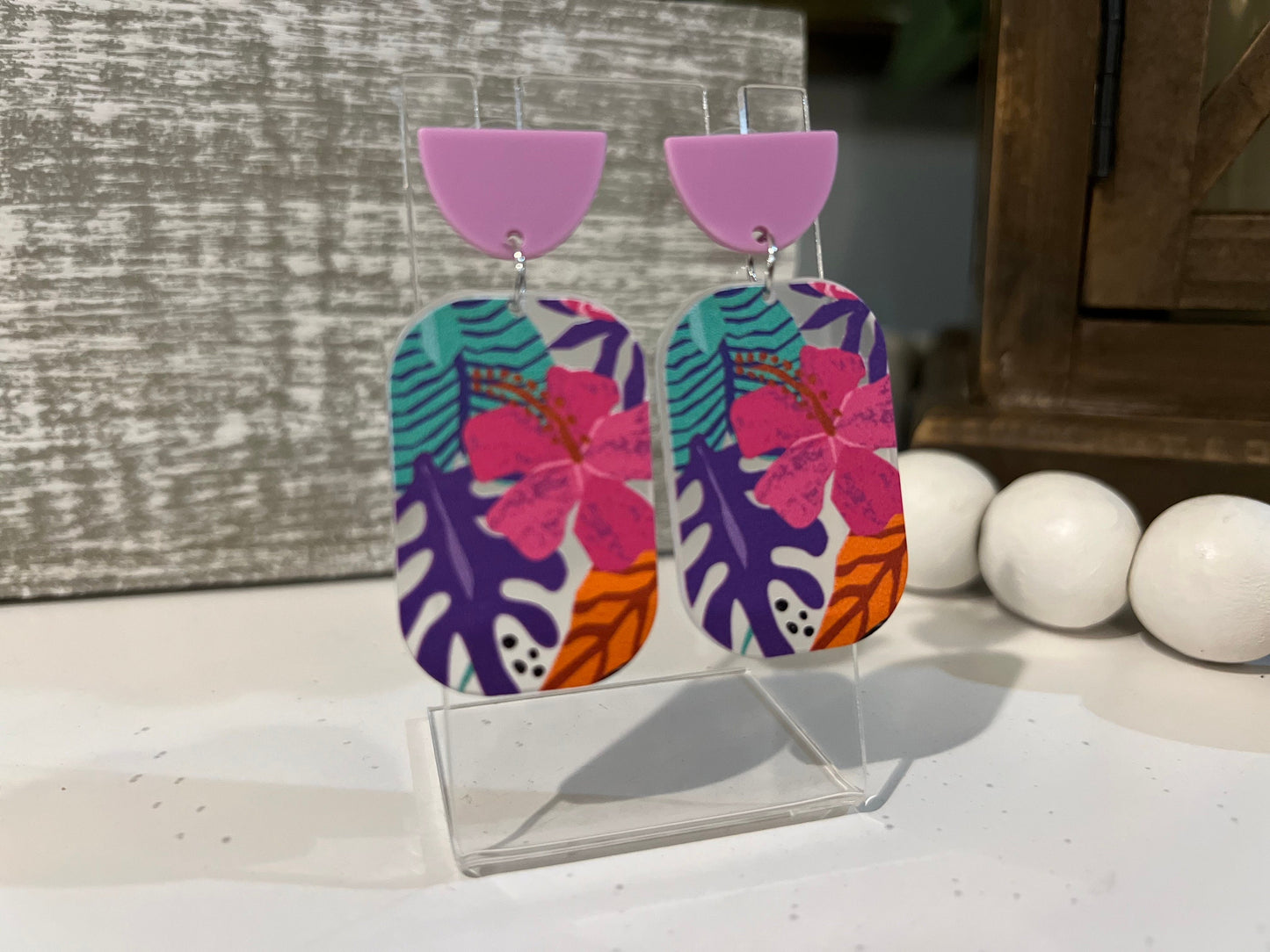 Tropical Flower Earrings