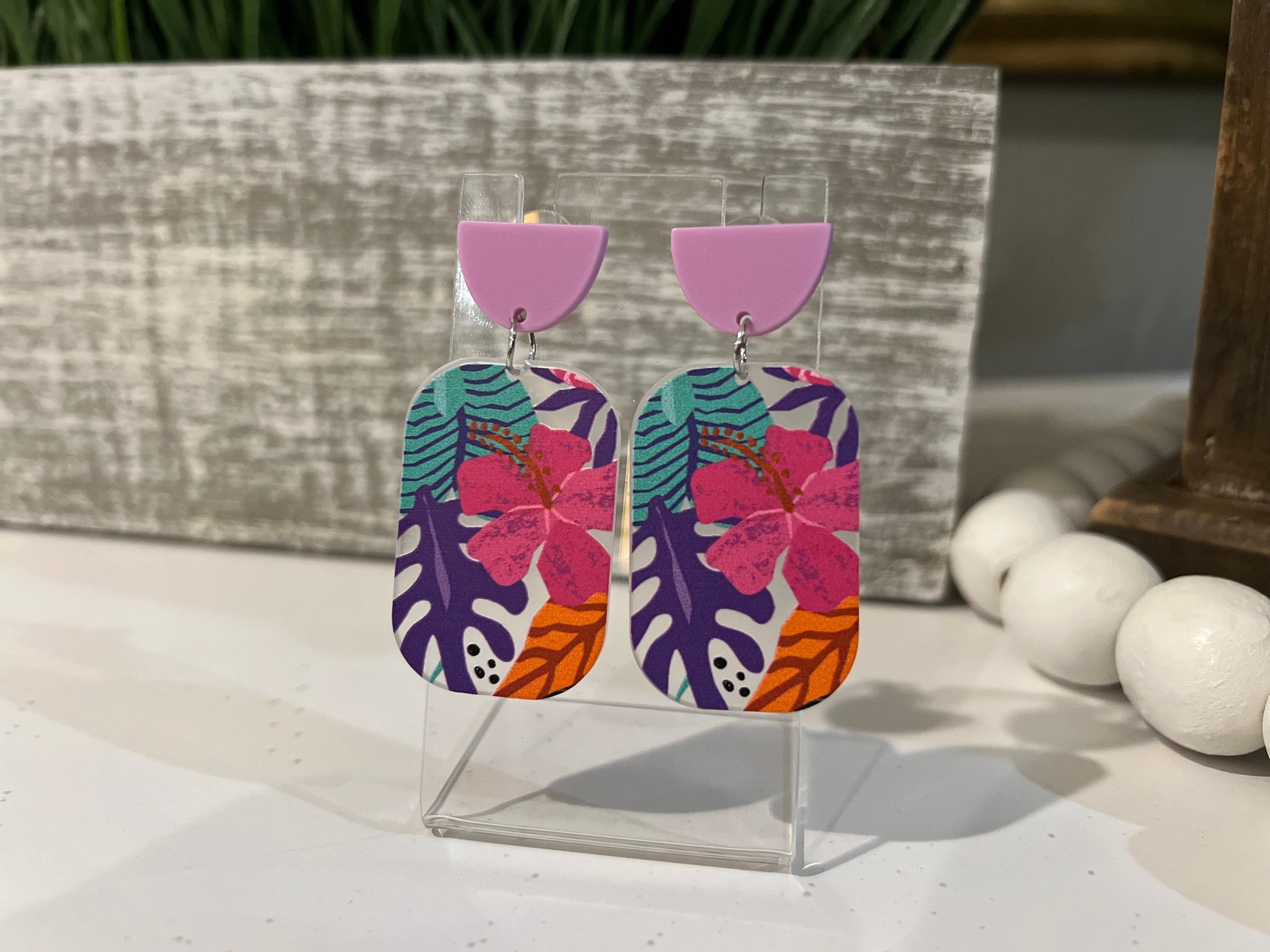 Tropical Flower Earrings