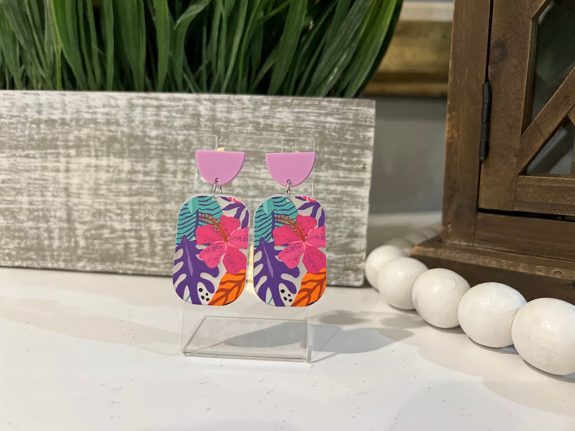 Tropical Flower Earrings